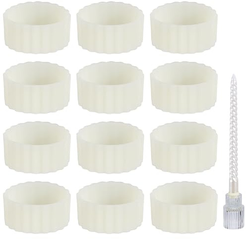 FINGERINSPIRE 12 portavelas de silicona con diámetro interior de 18 ~ 19 mm, soporte para velas de silicona, estabilizador de base, anillo de vela blanco, anillo antideslizante para velas