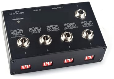 Controladora DJ, MIDI a caja TRS for guitarra electrónica y piano, 1 entrada, 5 salidas, divisor de 6,35 MTR-5