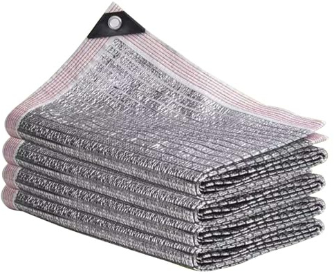 Toile d'ombrage robuste en aluminium – 99 % de protection solaire pour voitures, camping-cars, piscines et terrasses – Bâche d'intimité en maille pour balcon et terrasse (5 x 15 m)