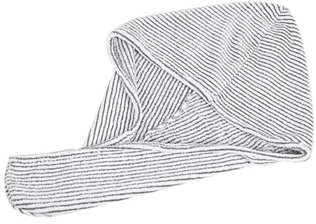 Gogogmee Serviette Cheveux Séchage Rapide Fibre Bambou Absorbante et Légère Bonnet de Noir et Blanc pour Bain et Voyage