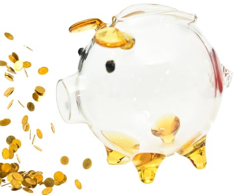 Salvadanaio trasparente a forma di maiale, salvadanaio a forma di maiale – Mini Unbreakable Novità Clear Money Bank Mantenere concetti di gestione finanziaria per bambini