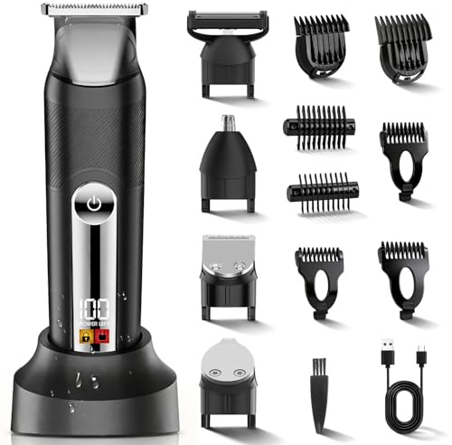 Misuke Manscape Body Hair Trimmer for Men,Cordless Beard Trimmer Adjustable