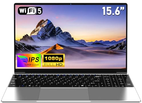 NAIKLULU 15.6 Pulgadas Ordenador Portatil Gold Processor 4425Y, RAM 8GB SSD 256GB Pc Portatil Laptop Notebook Computadora Portatil, 5000Mah/1920x1080P/Webcam/WIFI 5/Ranura para Tarjeta TF