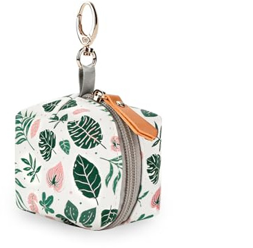 Nappfodral – PU-nappfodral 6,35 x 6,35 x 6,35 cm med klämma, elegant behållare | Innehåller 2 nappar | För blöjväska, resor, barnrum, användning på språng