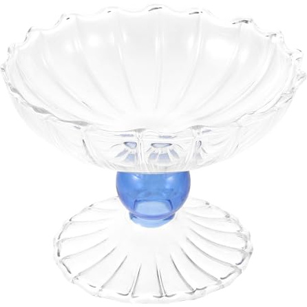 VALICLUD Bol à Dessert Vintage 350 Ml Coupe à Fruits en Verre sur Pied Usage Long Terme Maison Salon Plat pour en-Cas et Bonbons