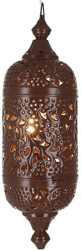 Guru-Shop Lámpara de Techo de Metal de Diseño Marroquí, Lámpara de Techo Oriental - Diseño 3, Hierro, 55x15x15 cm, Lámparas de Techo Orientales