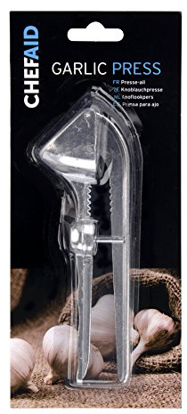 Chef Aid Traditional Garlic Press with Cherry/Olive Stoner