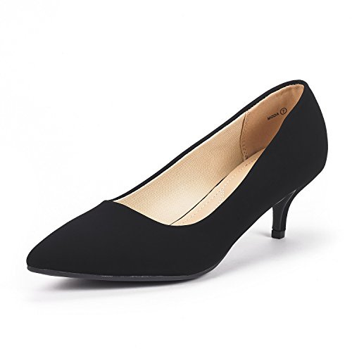 DREAM PAIRS Damen Klassische Pumps mit Stiletto und Spitzen zulaufenden Absätze Hochzeit Arbeitschuhe,Size 39,Schwarz/Nubuck,Moda