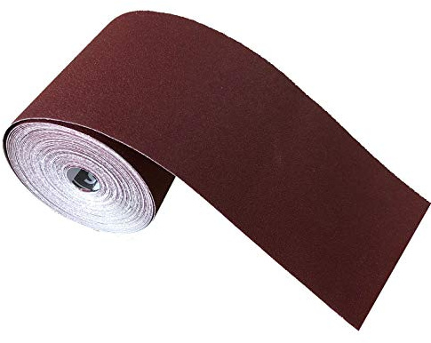 Goodway Rollo de papel de lija, 115 mm x 10 m, grano 180, óxido de aluminio, papel de lija para aplicaciones universales