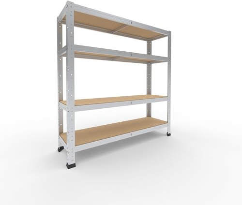 shelfplaza Home 100x100x30cm Schwerlastregal verzinkt mit 4 Böden x 175kg | Kellerregal · Lagerregal · Metallregal · Regale für Kellerraum · Steckregal · Abstellraum Regal