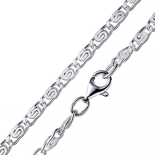 MATERIA S-Panzerkette Silber 925 Kette diamantiert 5mm - Männer Herren Halskette rhodiniert 55 60 70 cm K113