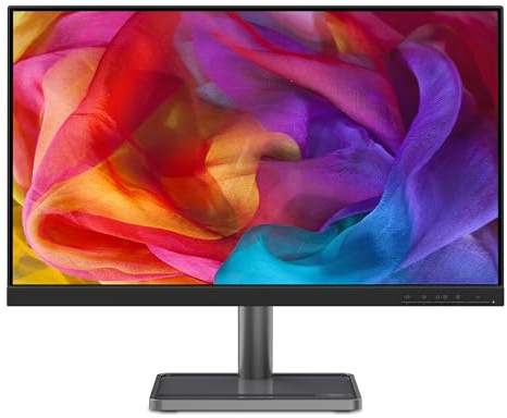 Lenovo L24i-30 - Monitor Gaming 23.8 FullHD FHD 1080p (IPS, 75Hz, 4ms, HDMI, VGA, FreeSync, Base Metálica con Soporte para teléfono) Ajuste de inclinación - Negro