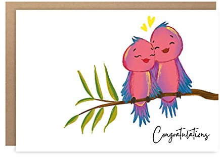 BYANIKA Glückwunschkarte zur Hochzeit, Verlobungskarte, Hochzeitstag für Paare, Schwangerschaft, Just Married, niedlich, engagiert