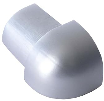 Dalsys Außeneck Viertelkreisprofil 10mm Chrom glänzend | Fliesenschiene, Aluminium eloxiert, Kantenschutz für Fliesenverlegung, Eckabschluss, Bad und Küche