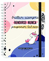 Miquelrius - Jahresplaner 2022 Miss Borderlike - Woche Horizontal - Größe Plus 155 x 213 mm (ca. A5) - Hardcover matt - Brillant - Spanisch