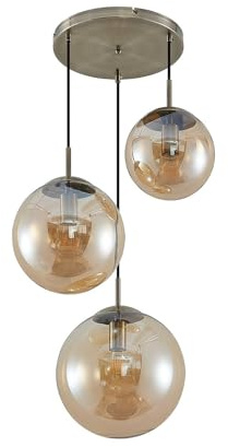 Lindby Pendelleuchte Teeja (Modern) in Creme aus Glas (3 flammig, E27) - Hängelampe Esstischlampe Hängeleuchte Wohnzimmerleuchte