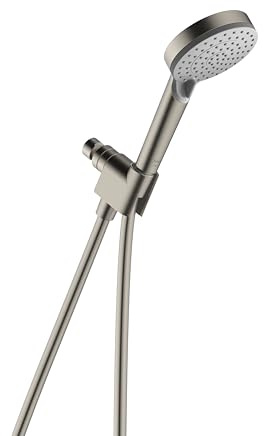 hansgrohe Vernis Blend 4-inch Handheld Shower Head Set 3-Spray Rain, IntenseRain High Pressure Detachable Shower Head with Hose in Brushed Nickel, 2.5 GPM, 04949820