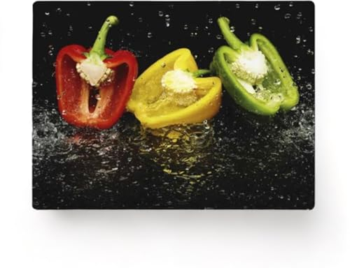 Black Glass Chopping Board Pepper Cutting Board/Worktop Saver 40x30cm(Approx.)