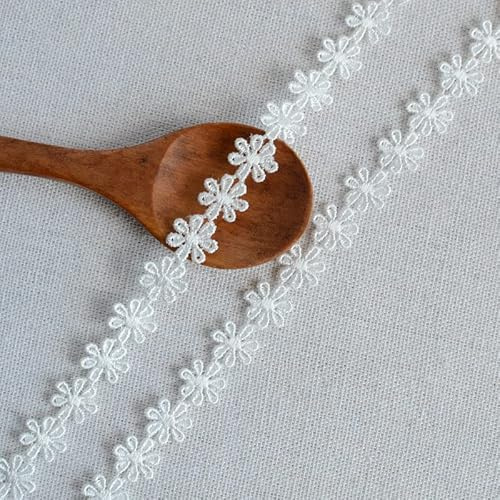 YIEUR 15 Yard Spitzenband Blumen Weiß