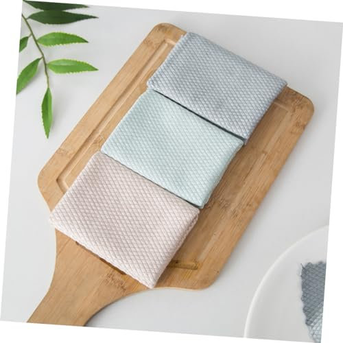 BESTonZON 6 Piezas bayeta limpiacristales bayeta atrapapolvo Toallas de Limpieza Tela de Escamas de Pescado Toalla de Limpieza de Cocina Trapo de Limpieza Cocina sin Marca de Agua Estropajo