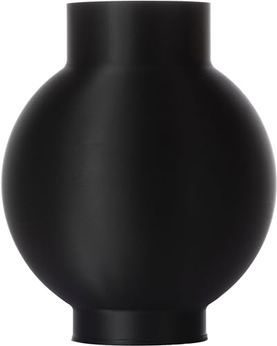 3D Vase Dekovase Almina 20cm Bodenvase Blumenvase Deko Vase Pampasgras Trockenblumen (Schwarz)