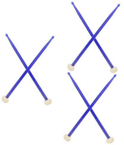 VICASKY 3 Pares Palillo De Tambor Baquetas Para Bateria Baquetas De Tambor De Marcha Cepillos De Tambor Bolsa De Baquetas Amortiguadores De Tambor Portátil 5a Sintió Instrumento