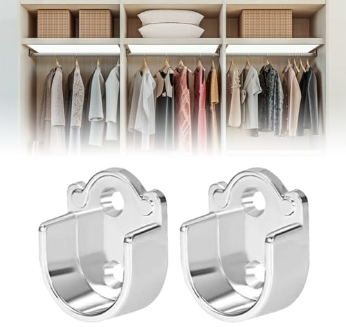 Rundrohr Halterung,U-Form Stangen Flansch Set,Kleiderschrank Stangenhalter,Kleiderstangen Stangenhalterung,Spurstangenkopf Halterung,Legierung Rundrohr-Halterung,für Duschvorhangstange,22mm,2pcs