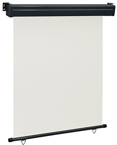 GuyAna Balkon-Seitenmarkise 140 × 250 cm Creme Sichtschutz Ausziehbar Ohne Bohren Balkon ZubehöR