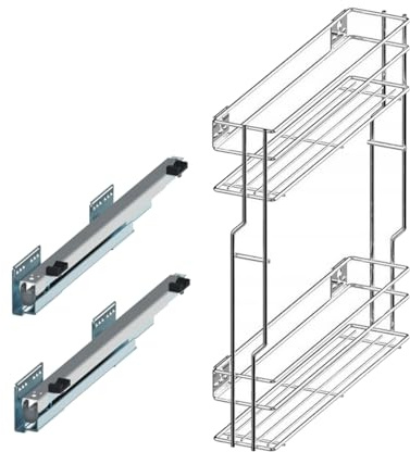 Unterschrankauszug Küchenauszug Schrankauszug mit Softclose 150/200 / 250 mm Wahlweise Rechts oder Links (150 Links)