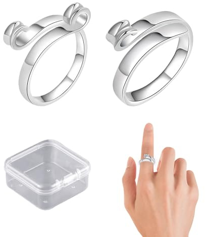 CYNOSURETECH 2 Pieces of Knitting Rings with 1 Piece of Clear Box, Crochet Loops, Knitting Rings, Knitting Rings, Crochet Loops for Crochet, Adjustable Crochet