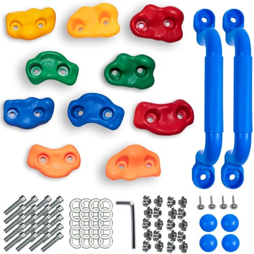 CIMOYBAI 10 Pezzi Prese Arrampicata con Maniglie per Torri Gioco, Prese D'arrampicata per Pareti, Colorato Parete Arrampicata Bambini, con Viti di Fissaggio