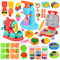 JurciCat Juego De Accesorios Plastilina para Niños 51 Piezas DIY Herramientas De Plastelina Burger Maker Pasta Maker Ice Cream Maker Accesorios Arcilla Amasar Juguete Regalo para 3+ Años Niña Y Niño
