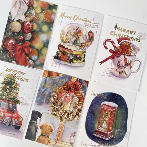 UYXINONE 24 Stück Vintage Postkarten Wünsche Nachrichten Florist Backkarten Wanddekoration Weihnachtskarten