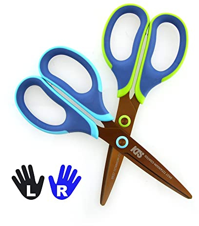 Schere CRAFT TITANIUM – Klingen mit Antihaftbeschichtung aus Titan, widersteht 500.000 Schnitten, kein Kleben - runde Spitzen, beidhändig tragbar by SDI by Office Box (Packung mit 2 sortiert)