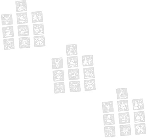 Lurrose 30stücke Weihnachts-schablonen Pet Für -malerei Quadratische Wiederverwendbare Vorlagen Für Scrapbooking Und Kreative Bastelprojekte Für Weihnachtskarten Und Dekoration
