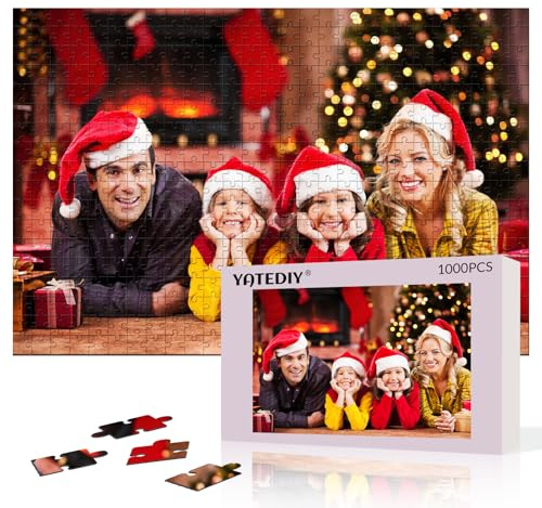 Personalised Jigsaw Puzzles 1000 Piece Gifts | Customized Wood with Picture Gift for Family,Friend,Lover on Wedding,Birthday,Christmas,Valentine's Day