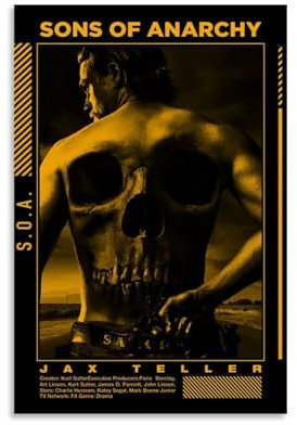 EGLOBICH Jax Teller SOA TV-Show-Poster, Wandkunst, dekoratives ästhetisches Leinwandposter, 50 x 75 cm, ungerahmt, Jax Teller SOA