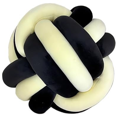 PromCaeruyn Deko Kissen Knotenkissen Dekoration Aesthetic Groß Flauschige Rund Zimmer Sofa Bett Kissen(Black+Yellow,22cm)