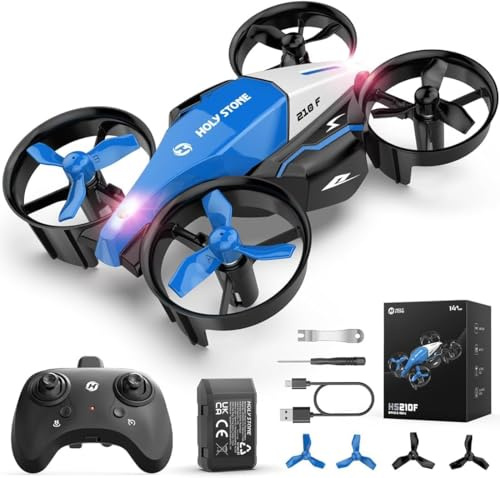 Holy Stone HS210F Mini drönare för barn, 2-i-1 inomhus RC Quadcopter med LED-lampor, envägslandning, flygläge, 3D-flip- och modulärt säkert batteri, present till pojkar och flickor