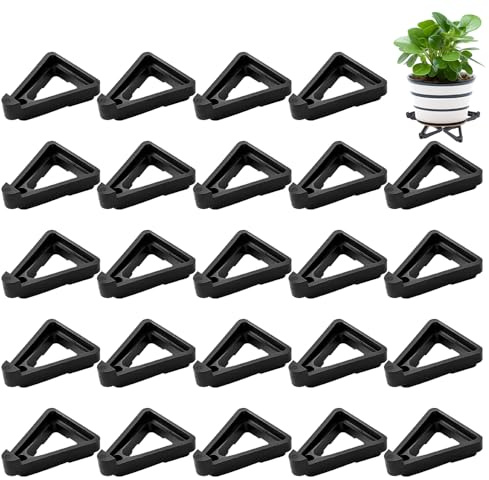 mizikuu 24 Pièces Pieds de Pot, Antidérapante Triangle Pieds De Pots De Fleurs Invisibles Orteils De Pot De Plante Bout Pot de Fleur Intérieur Et Extérieur Accessoires
