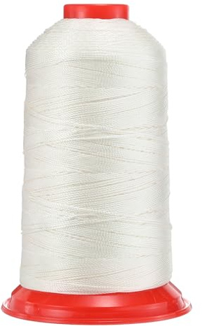 QUARKZMAN 700 Yards Bonded Nylon Nähgarn Größe 840D/3 Outdoor-Garn DIY Weiß | Nähen-Schweres Duty Nylon Polstergarn, für Leder Jeans und Webhandwerk, Maschine