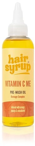 Hårsyrap | Vitamin C Me Pre-Wash hårolja | Stärker sprött och fint hår | Minskar hårbrott och vitaliserar längderna | Med sötvelsinolja, papaya och macadamia | Vegan och 100 % naturlig | 100 ml