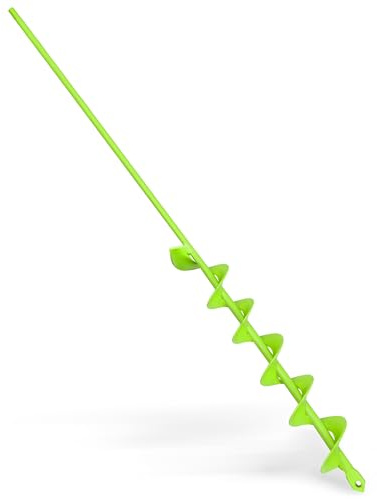 LYFETC 5x80cm Grün Garten Spiralbohrer Garten Schnecken,Erdbohrer für Bohrmaschine, Pflanzbohrer, Garten Bohrer, Pflanzbohrer für Akkuschrauber, Bodenbohrer Blume Pflanzgefäße