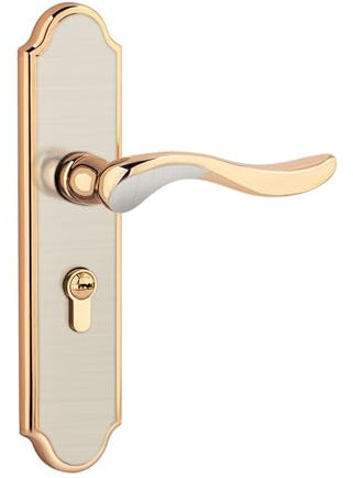 Pas besoin de changer le trou, serrure de porte ancienne réglable, serrure silencieuse de porte en bois à l'ancienne, type de serrure de porte de chambre intérieure(Goldwiredrawing(withoutlockcylinder