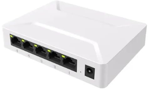 Agwuoetr Conmutador de Red de 5 Puertos, Adaptador de Conmutador Ethernet de Red Gigabit de 100/1000Mbps, Conmutador Ethernet RJ45 RáPido, Concentrador LAN, Enchufe de la UE