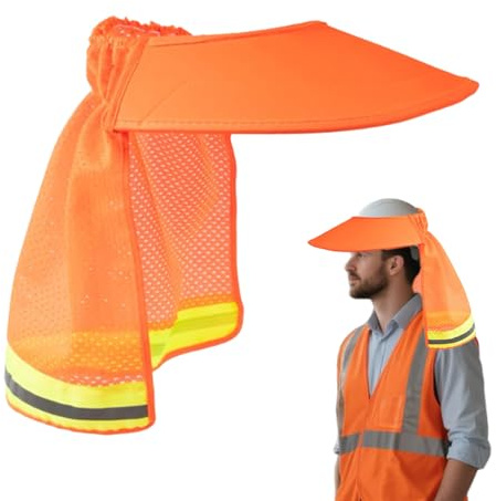 Sombrero De Seguridad con Visera Completa - Visera Protectora Transpirable para Casco | Protección UV Ajuste De Tensión Protección Laboral En Obras