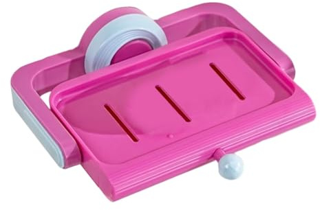 Jabonera con ventosa fuerte, no necesita perforación, bandeja de drenaje para ducha y cocina, jabonera