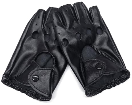Edgy Perforierte Lederhandschuhe Offener Finger Design Punk Rocker Nacht Event Fotoshootings Punk Fingerlose Handschuhe Damen
