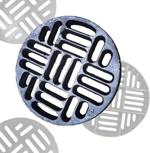 ZYXQQJ 18in Yard Drain Cover Outdoor Floor Drain Grate Cover Guard Small Drainage Grate Cast Iron Sewer Cover Grates Drain Strainer(69.5x3cm/27.4x1.2in)