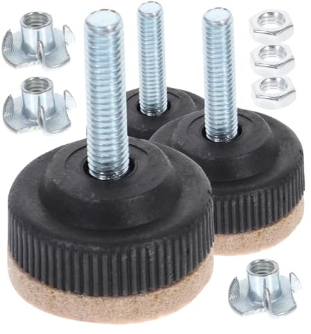 DOITOOL 8pcs Adjustable Furniture Levelers with Felt Base Threaded Screw Feet for Chair Table Legs Anti-skid Height Raisers Protect Floor Easy to Install for Home Use